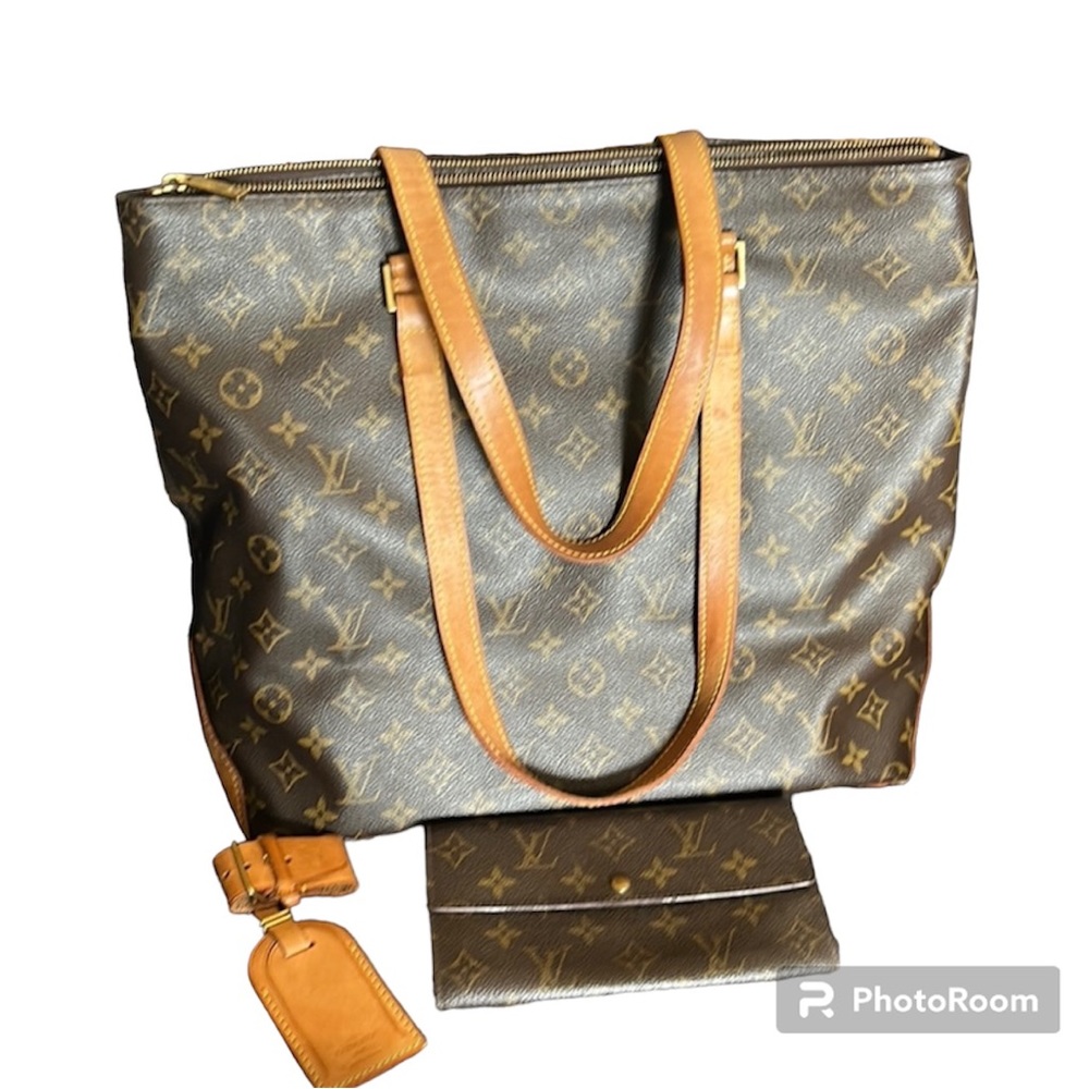 Louis Vuitton Set of 4 Large Cabas Tote, Wallet, Luggage tag, Poignet B…